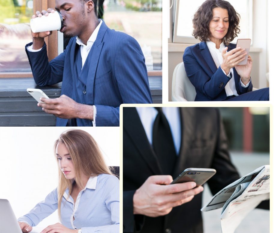 Collaborateurs consultant H-GECO sur mobile et ordinateur